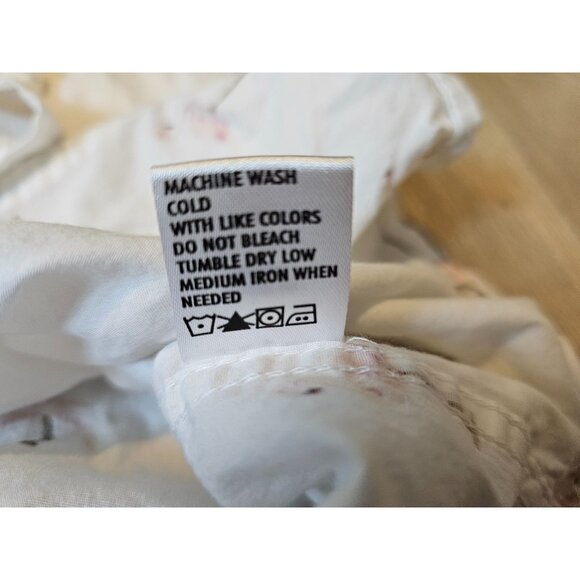 Free Planet Mens Button-Up Shirt Size Small Flamingo Palm Tree Print White Pink - Picture 12 of 12